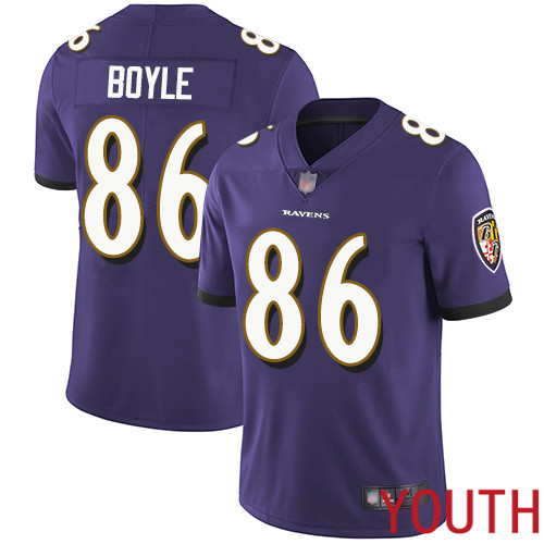 Baltimore Ravens Limited Purple Youth Nick Boyle Home Jersey NFL Football #86 Vapor Untouchable->youth nfl jersey->Youth Jersey